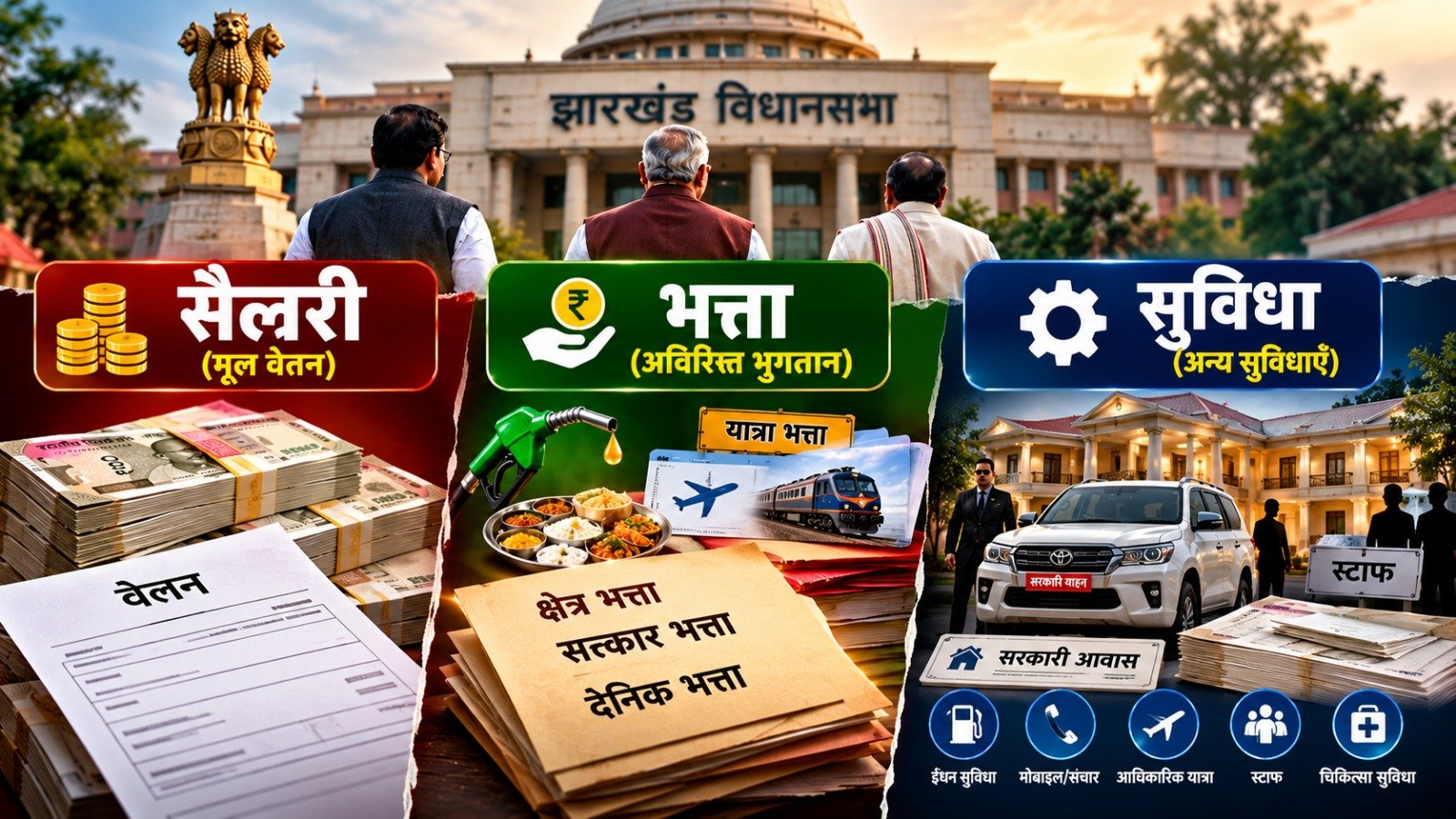 सैलरी, भत्ता, सुविधायें