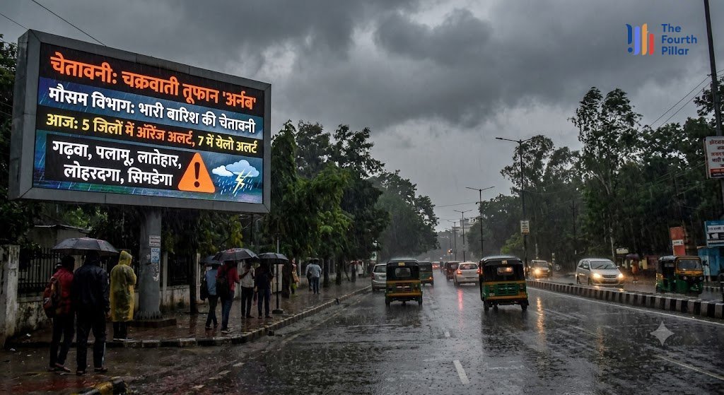 झारखंड में चक्रवाती तूफान 'अर्नब' का असर जारी